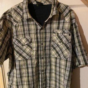 Irreverent Men's Plaid Checker Shirt Size Large